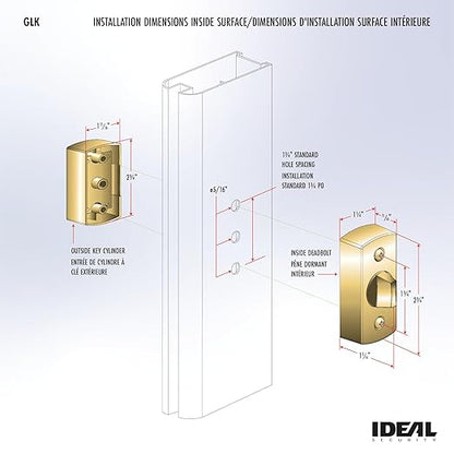 Ideal Security Deadbolt for Storm and Screen Doors, Satin Silver, Key Lock
