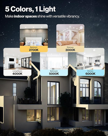 Sunco 48 Pack 4 Inch LED Recessed Lights, Canless Ceiling Light Slim, 650 LM, 10W, Selectable CCT 2700K/3000K/4000K/5000K/6000K, Dimmable, Wafer Thin, with Junction Box ETL.