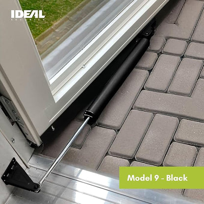 Ideal Security Model 9 Standard Duty Pneumatic Storm and Screen Door Closer, 10.5" L x 1.25" W x 1.25" H, Adjustable Speed, Smooth Closing for Lightweight to Medium Doors, Easy Install, Black