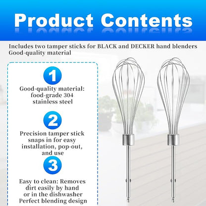 2pcs Hand Mixer Beaters Attachments Compatible with MX600B MX3200B MX1500W | Hand Mixer Beaters Attachments Compatible with MX Series Electric Hand Mixers for Cooking and Baking