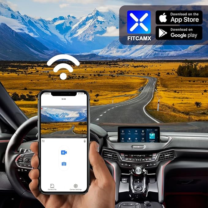 Fitcamx Front 2160P+Rear 1080P Dash Cam Adapts for Acura TLX 2021-2023 & TLX Type S, OEM Look, Dual HD Video, Built-in WiFi & APP, Loop Recording, G-Sensor, Night Vision, Easy to Set, 128GB Card