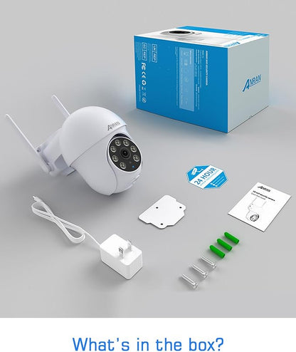 ANRAN 3K/5MP WiFi Security Camera for Home/House Outdoor: 2.4/5GHz Dual-Band, Auto-Tracking, 360° Pan-Tilt, 2-Way Audio, Full Color Night Vision, 24/7 Recording