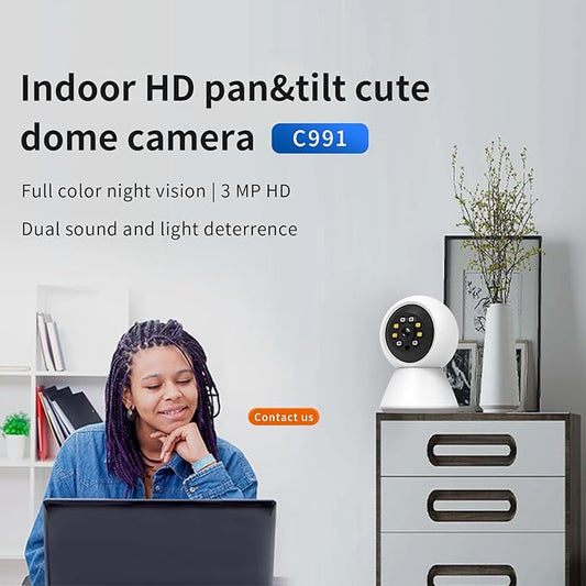 EVERSECU HD 2K 3.0MP WiFi Home Security Camera, Pan/tilt, Humanoid Auto Tracking, 2 Way Audio, Night Vision, Compatible with Alexa, Baby Monitor Elder Pet Camera