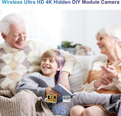 Real Full-4K-HD-Mini-Camera, DIY Module Tiny Wireless Remote Control Nanny Security Cam with Motion Detection, Smart Home Surveillance Device (Don't Support Wi-Fi and Not Include SD Card)