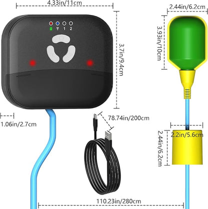 WiFi Sump Pump Alarm, Dual Float Switch, 90dB, Free App Alerts