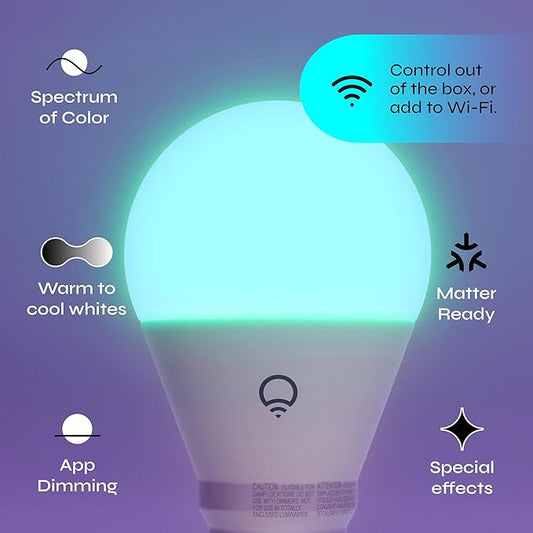LIFX Everyday Bundle: Smart Light Bulbs (2 Pack) + 20ft Smart Strip Lights, Wi-Fi RGB Smart Bulbs & Light Strip, Tunable White, Matter Compatible, Compatible with Alexa Google Apple Home SmartThings