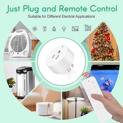 NineLeaf Wireless Control Countdown Outlet for Christmas Decor, Programmable and Expandable Electrical Switch, 500FT Range, 125V/15A/1875W Light Switch, 3Remote and 2Outlets