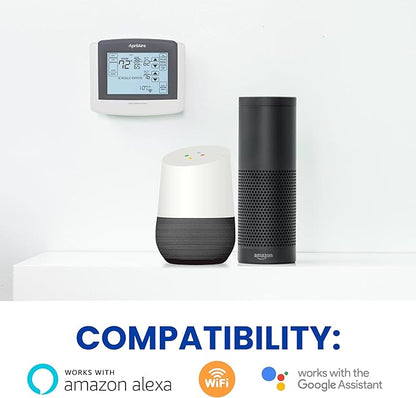 AprilAire 8910W Wi-Fi Programmable Touchscreen Thermostat with IAQ Control; Amazon Alexa and Google Assistant Compatible