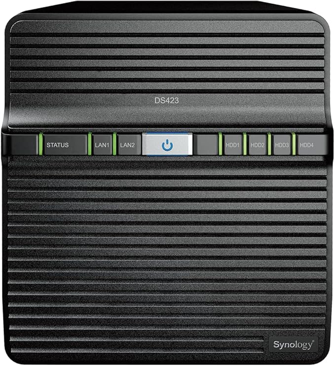 Synology DS423 Family & Business Backup - Secure File Sharing, Photo Vault & Video Surveillance (4-Bay Diskless NAS)