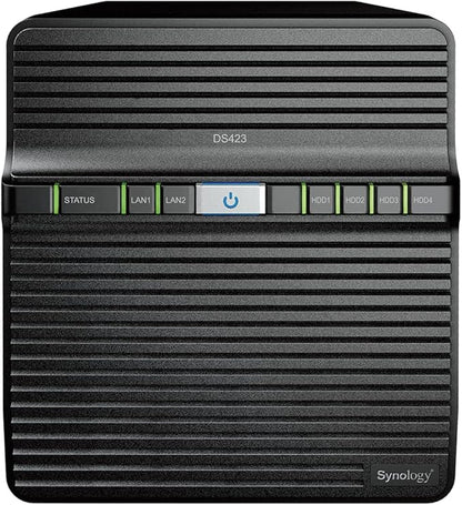 Synology DS423 Family & Business Backup - Secure File Sharing, Photo Vault & Video Surveillance (4-Bay Diskless NAS)