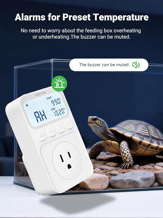 Plug in Temperature Controlled Outlet for Heater, Freezer 1200W 10A