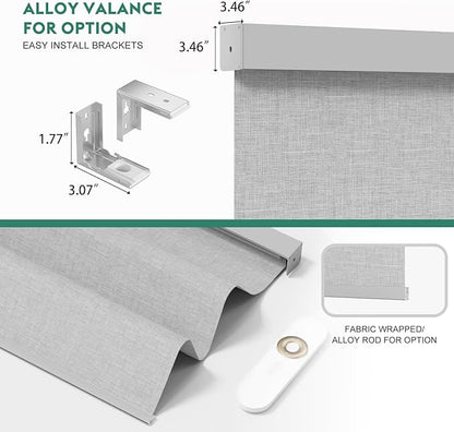 Motorized Blinds with Remote [100% Blackout & Silent Motor] Smart Blinds Compatible with Alexa Google HomeKit, Electric Roller Shades for Indoor Windows, Customized Size, Mist Light Gray