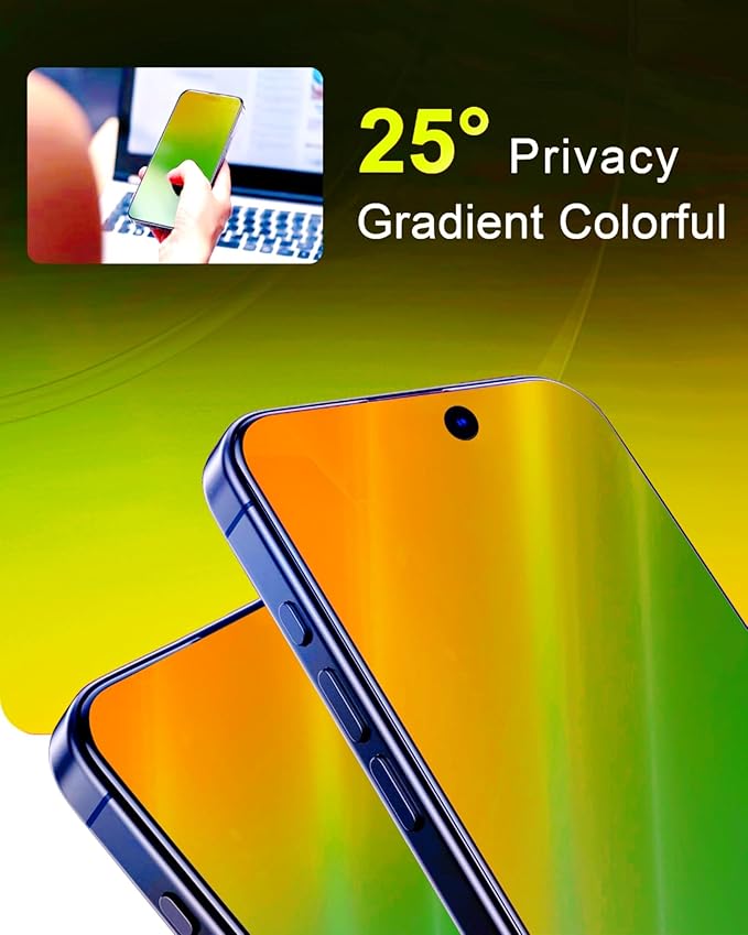 2 Pack for iPhone Air Privacy Screen Protector Tempered Glass 6.5 inch Private Protective Film Anti-Blue Light Anti Spy No-Bubble Gradient Green [HD Clarity]