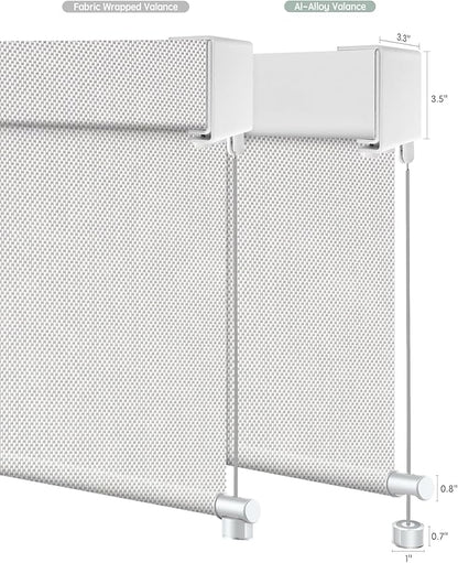 Yoolax Customized Motorized Outdoor Shades, Smart Blinds Compatible with Alexa Google, Remote Control Waterproof Blinds for Patio Porch Windows Outside (3% Openness Paine Grey)