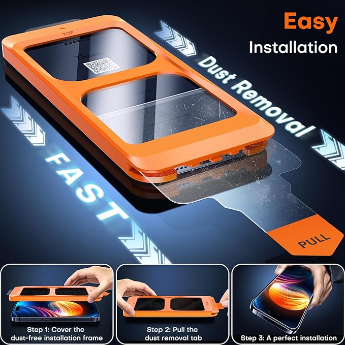 TOCOL Privacy Screen Protector for iPhone 12 Pro Max 9H Hardness Military Grade Shatterproof HD Tempered Glass Full Coverage Easy Installation 2 Pack