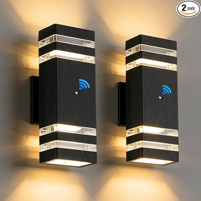 CANMEIJIA Dusk to Dawn Outdoor Sconce Lights 2 Packs,GU10 3000K Exterior Wall Light IP65 Waterproof Aluminum Outdoor House Lights Wall Mount for House Garage Patio Garden