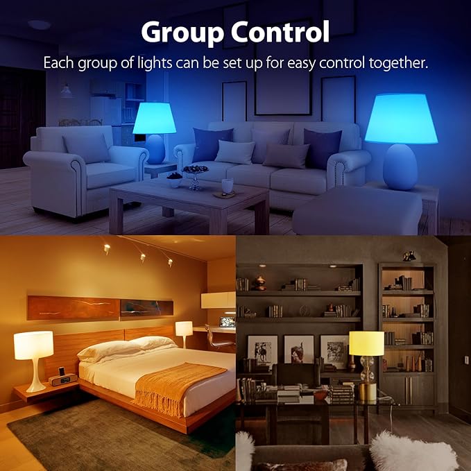 Smart Light Bulbs Dimmable, 9W E26 LED Smart Bulb Music Sync RGB Color Changing 2700-6500K Tunable White, RGBCW Bluetooth Light Bulb with App Control for Party Home 60W Equivalent 1 Pack