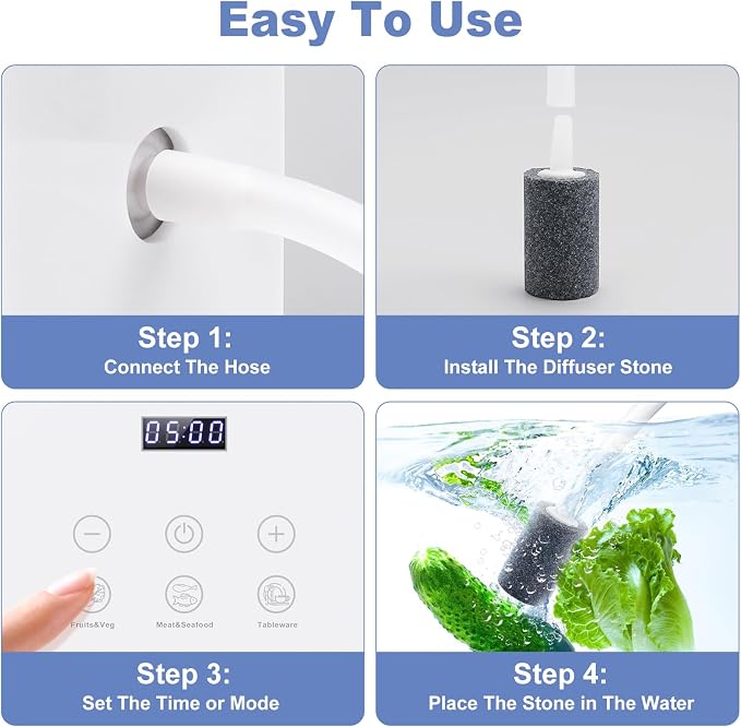 Ozone Machine Generator for Water and Air, 1000mg/h Fruit Produce Purifier
