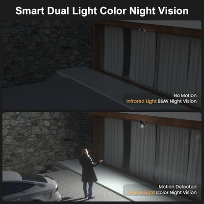 UNILOOK 4K 8MP PoE Security Camera, Turret IP Camera Outdoor Indoor Wired, 100ft Smart Color Night Vision, Human/Vehicle Detection, IP66, Built-in Audio, @20fps, Wide Angle, Full Metal, NDAA (Black)