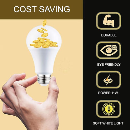 A19 LED Light Bulbs - E26 Base, 75W, 1100 Lumens, Soft White 3000K Illumination - Dimmable, Energy Saving Outdoor & Indoor Home, Commercial Lighting - 80+ CRI, 10-Year Life - 4-Pack