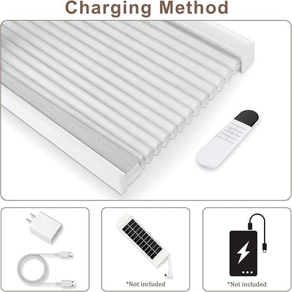 Godark Motorized Light Filtering Cellular Shades Compatible with Alexa/Google Home Electric Blinds Smart Honeycomb Shades for Windows Automatic Blinds with Remote Custom Size-White