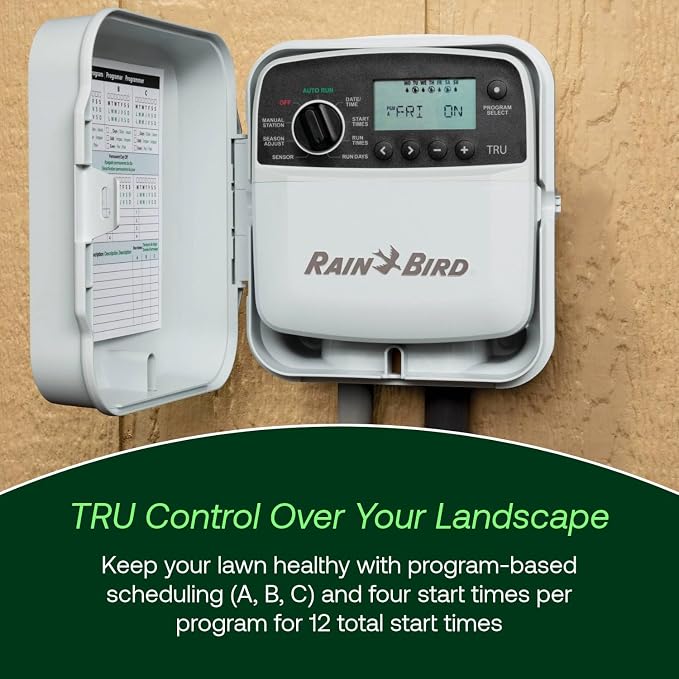 Rain Bird TRU8O Program-Based Indoor/Outdoor Irrigation Controller/Timer, WiFi Ready, 8-Zone/Station