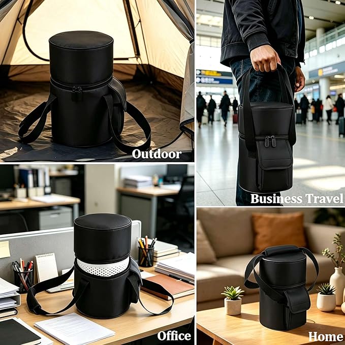 Carrying Bag for LEVOIT Core Mini-P Air Purifiers, Portable Core Mini-P Air Purifiers Travel Case Bag With Accessory Pocket & Handle, Travel, Hotel, Camping, Car, Home, Office (Black)