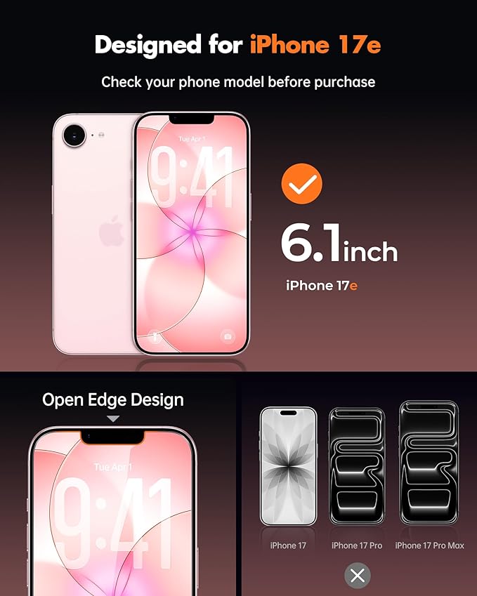 UNBREAKcable Privacy Screen Protector for iPhone 17e, Shatterproof Tempered Glass [True 28°Anti Spy] [9H Hardness] [Easy Installation Frame] Private Protector for iPhone 17e 6.1inch-2 Pack
