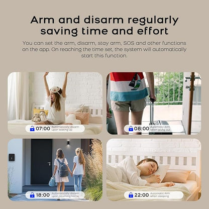 PGST Home Security System,Expandable Wireless Alarm System with Door/Window Sensor,Motion Detector,App Control,Compatible with Alexa and Google Assistant,No Monthly Fee for Villa,Apartment(24 Pieces)