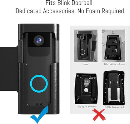 Anti Theft Ring Doorbell Mount - Renter Friendly Ring Doorbell Holder for Apartment Door - All Metal Ring Door Bracket Blink Doorbell Mount No Drill