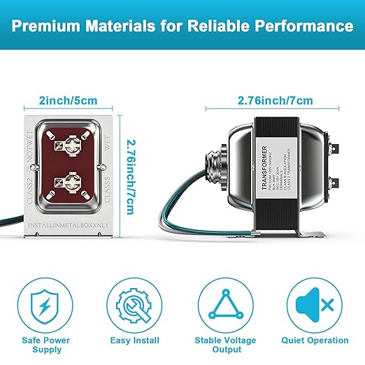 16V 30VA Doorbell Transformer for Ring Video Doorbells, Compatible with Ring, Nest Hello, Wyze and Eufy Video Doorbells, Power Supply for Nest, Ecobee, Sensi and Honeywell Thermostat