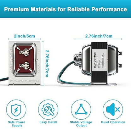 16V 30VA Doorbell Transformer for Ring Video Doorbells, Compatible with Ring, Nest Hello, Wyze and Eufy Video Doorbells, Power Supply for Nest, Ecobee, Sensi and Honeywell Thermostat