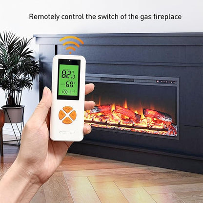 DIGITEN Gas Fireplace Remote Control Kit, Thermostat with Timer Kit for Millivolt Valve Gas Fireplaces, Large LCD Display, Wireless Thermostat Switch System On/Off/AUTO Control with Safety Lock