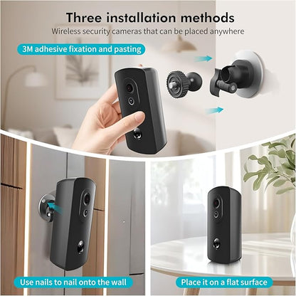 Outdoor Camera Wireless WiFi,AA Battery Operated Home Security Camera, Operates to -20°C, 1 Year Battery , Built in SD and AI, No Subscription ,Cloud-Free, Outdoor Surveillance:Do it Yourself(16, GB)