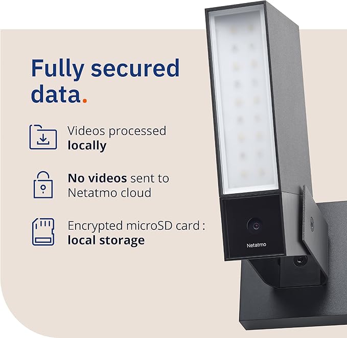 Netatmo Smart Outdoor Security Camera with 105-dB Siren & WiFi | Sends Alerts to Your Smartphone | Floodlight & Movement Detection | Night Vision | Security Without Monthly Fees (White)