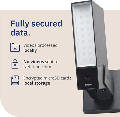 Netatmo Smart Outdoor Security Camera with 105-dB Siren & WiFi | Sends Alerts to Your Smartphone | Floodlight & Movement Detection | Night Vision | Security Without Monthly Fees (White)