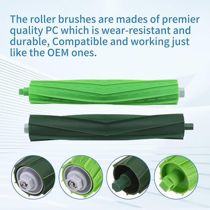 Dual Multi-Surface Rubber Roller Brushes Replacement Parts Compatible with Irobot Roomba I E & J Series I1+ I7 I3+ I4+ I6+ I7+ I8+ J5 J5+ j6 J6+ J7 J7+ J8 J8+ J9+ E5 E6 Vacuum Accessories
