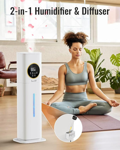 LACIDOLL 8L Humidifier for Bedroom with Night Light Diffuser, White