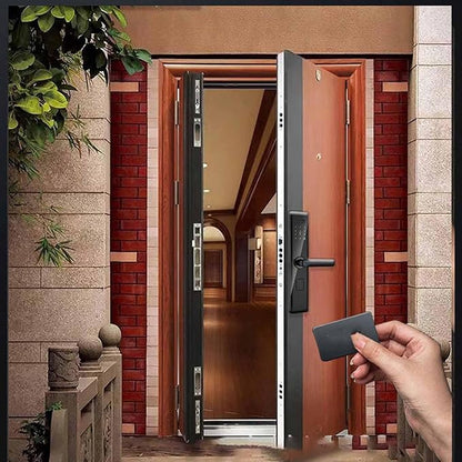 Smart Door Lock with Fingerprint Scanner, Keyless Entry with Handle, Biometric Password Card APP Control for Bedroom Home Hotel Office