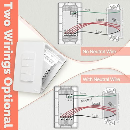 MOES Zigbee Smart Switches 2 Gang, No Neutral Wire, Require MOES Zigbee Hub, Double Inteligente Light Switch, Compatible with Alexa Google Assistant, Support Tuya Smart Life