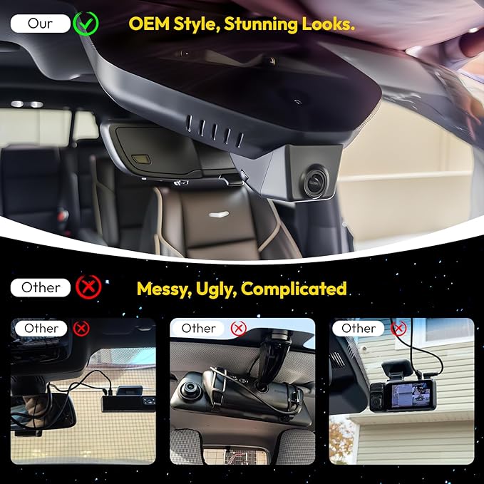 Front 4K Dash Cam Camera Custom fit for Cadillac Gen5 Escalade/Escalade ESV 2021-2026(Model A), Base Sport Premium Luxury Platinum V-Series,UHD 2160P HDR,G-Sensor,App,5.8G Wi-Fi,GPS