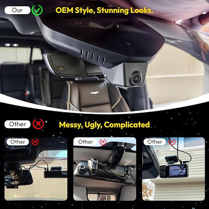 Front 4K Dash Cam Camera Custom fit for Cadillac Gen5 Escalade/Escalade ESV 2021-2026(Model A), Base Sport Premium Luxury Platinum V-Series,UHD 2160P HDR,G-Sensor,App,5.8G Wi-Fi,GPS