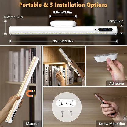 Rechargeable Magnetic LED Light Bar, 4000mAh Wireless Closet Light