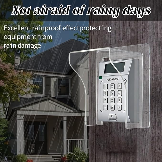 Doorbell Rain Cover Weatherproof for Ring Nest Video Doorbells, Universal Keypad Cover Protector for Outside Camera Door, Gate Access Control, Fingerprint Lock (M - Clear Without lid)