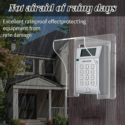 Doorbell Rain Cover Weatherproof for Ring Nest Video Doorbells, Universal Keypad Cover Protector for Outside Camera Door, Gate Access Control, Fingerprint Lock (M - Clear Without lid)
