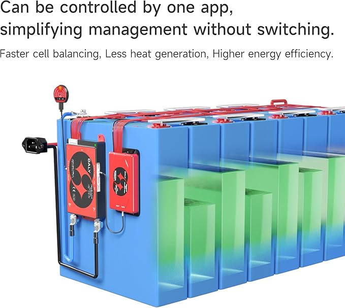 DALY BMS 12V 4S 200A Balance - 1A Active Cell Balancing BMS with Bluetooth Module for 12V LiFePO4 Battery Pack RV Campers Boating Overlanding Home Energy