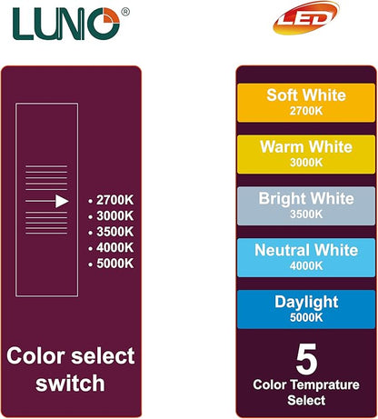 LUNO A19 Dimmable LED Bulb, 15W (100W Equivalent), 1600 Lumens, 4000K (Neutral White), Medium Base (E26), UL Listed (4-Pack)
