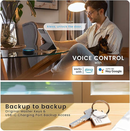Lockly Secure Pro (Latest Version), Smart Lock with Built-in Wi-Fi, New-Gen Fingerprint Door Lock, Keyless Entry Deadbolt, PIN Genie Keypad, Auto Lock, App Remote Control, Easy Installation
