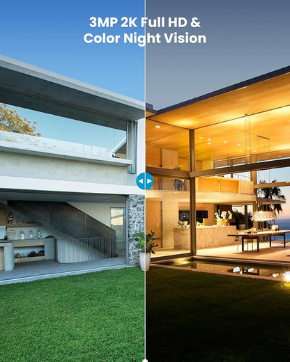 ieGeek Solar Security Cameras Wireless Outdoor, 2K 2.4G WiFi Camera with Solar Panel and Battery Powered, Color Night Vision with Spotlight, 360° PTZ, 2-Way Audio, PIR Motion Sensor, no Subscription
