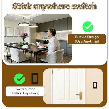 Remote Switch Outlet,NineLeaf Slim Remote Control Outlet Plug with Switch | Wireless On/Off Light Switches Wall Mounted,15A/1500W LED,TUV List,No Wiring Needed,500ft RF,for Lamp,Fans,Household,Black